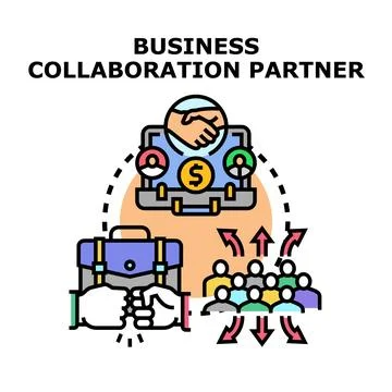 Business collaboration partner concept with teamwork elements Stock Illustration