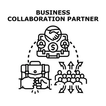 Business collaboration partner concept with teamwork elements イラスト素材
