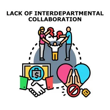 Business collaboration problem blocking growth and success Stock Illustration