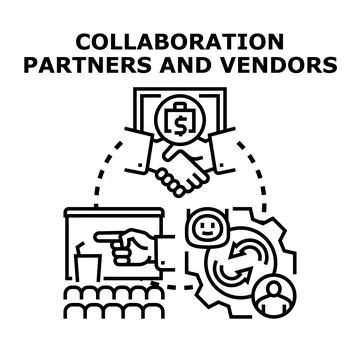 Business collaboration process with partners and vendors concept Stock Illustration