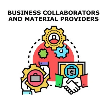 Business collaborators and material providers concept illustration Stock Illustration