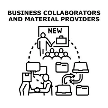 Business collaborators and material providers concept vector Stock Illustration