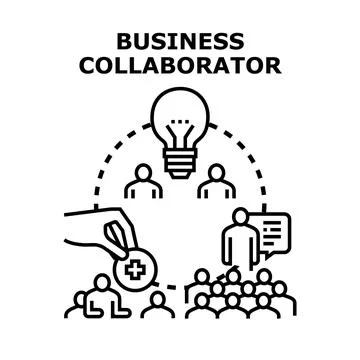 Business collaborators working contributing for new ideas Stock Illustration