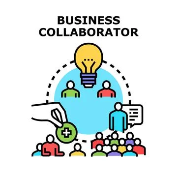 Business collaborators working contributing for new ideas Stock Illustration