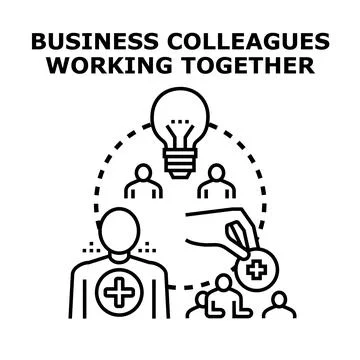 Business colleagues collaborating on creative new ideas Stock Illustration