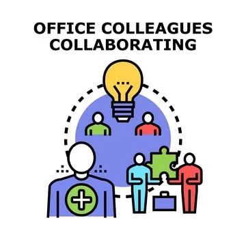 Business colleagues collaborating on an innovative project Stock Illustration