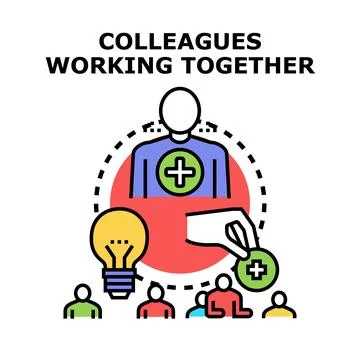 Business colleagues collaborating together developing creative ideas Stock Illustration