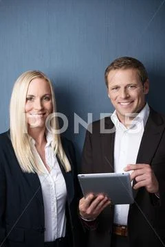 Business colleagues having a chat Stock Photos