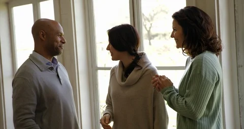 Business colleagues making introductions. Stock Footage 88376391