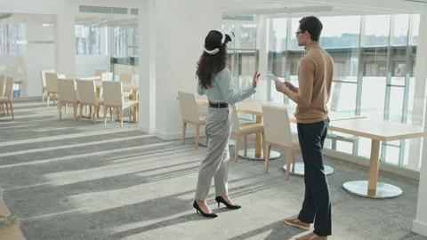 Business Colleagues Testing Virtual Reality Software Stock Footage 225852267