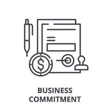 Business commitment line icon concept. Business commitment vector linear Stockillustratie