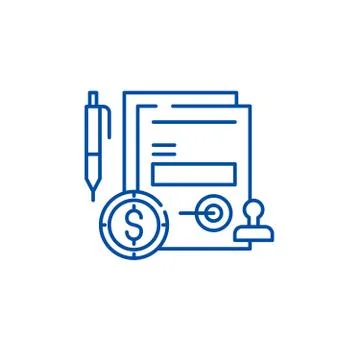 Business commitment line icon concept. Business commitment flat vector symbol Stock Illustration