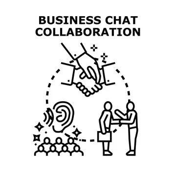 Business communication and teamwork collaboration concept vector Stock Illustration