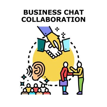 Business communication and teamwork collaboration concept vector Stock Illustration
