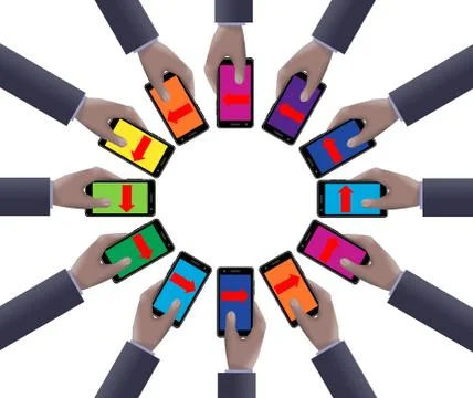 Business communication, cell communication, teamwork, team building, these ar Stock Illustration