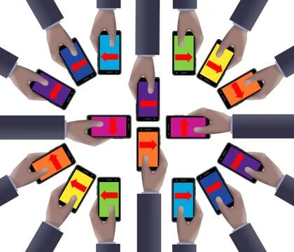Business communication, cell communication, teamwork, team building, these ar Stock Illustration