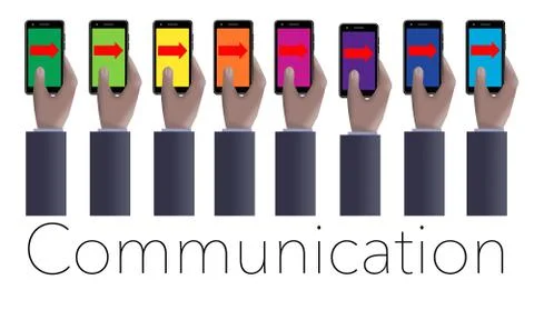 Business communication, cell communication, teamwork, team building, these ar Stock Illustration