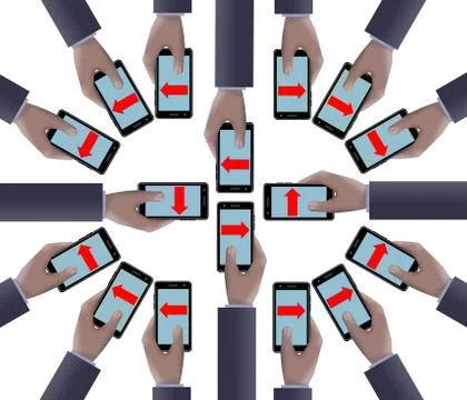 Business communication, cell communication, teamwork, team building, these ar Stock Illustration