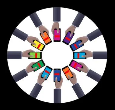 Business communication, cell communication, teamwork, team building, these ar Stock Illustration
