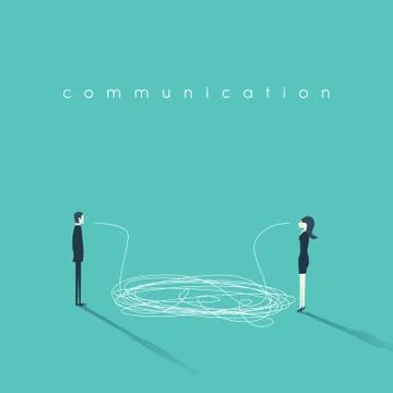 Business communication concept vector illustration. Issues and problems between Stock Illustration