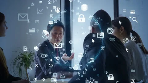 Business communication network concept. Software as a service. Digital transform Stock-Footage 137686245