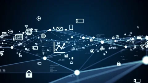 Business communication network concept. Software as a service. Digital transform Stock Footage 139098040