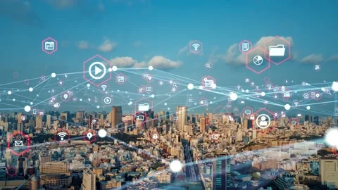 Business communication network concept. Software as a service. Digital transform Stock Footage 140555480