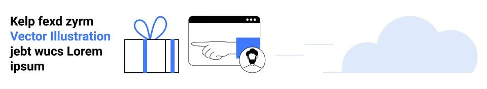 Business communication, profile setup, data sharing, cloud storage, online gi Illustrazione stock