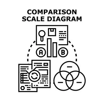 Business comparison scale data analysis diagram Stock Illustration