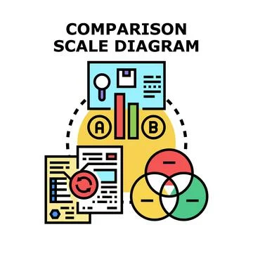 Business comparison scale data analysis diagram Stock Illustration