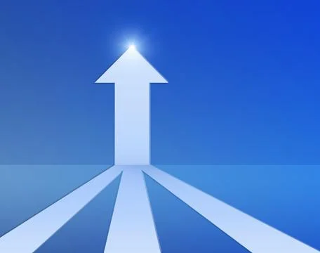 Business competition. on the arrow path. 3d render 스톡 일러스트