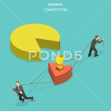 Business Competition Flat Isometric Vector Concept.