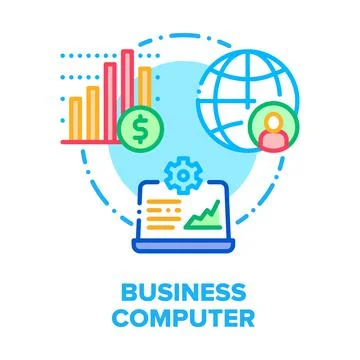 Business Computer Device Vector Concept Color イラスト素材