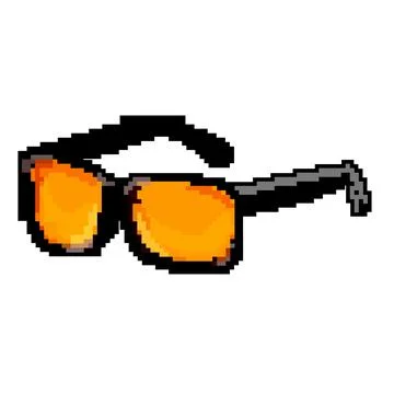 Business computer glasses game pixel art vector illustration Stock Illustration