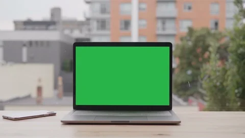 Business Computer Laptop Office, Window Office Internet Data Table Pro Notebook Stock Footage 96533769