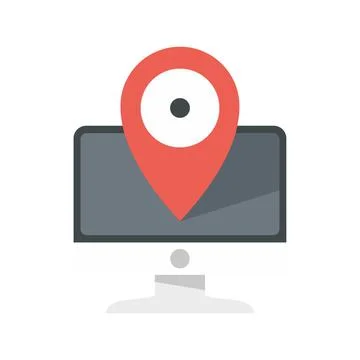 Business computer location icon flat isolated イラスト素材