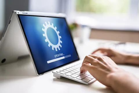 Business Computer Online Update Stock Photos