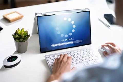 Business Computer Online Update Stock Photos