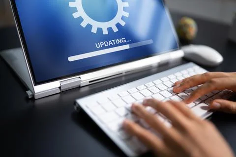 Business Computer Online Update 스톡 사진