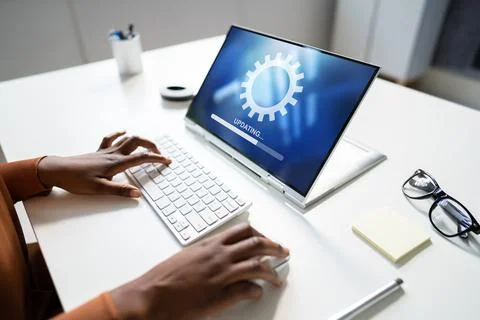Business Computer Online Update Stock Photos