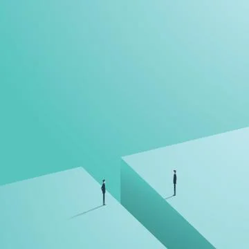 Business comunication or negotiation problems, issues. Two businessmen icons Stock Illustration