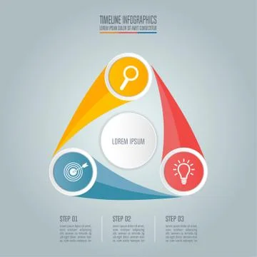 Business concept with 3 options, steps or processes. Stock Illustration