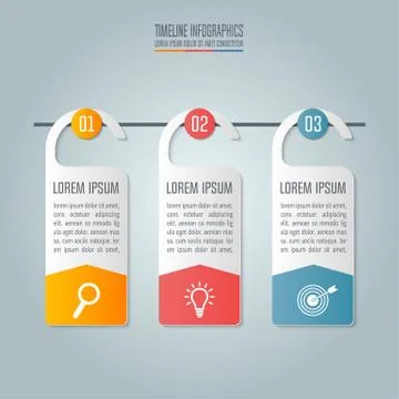 Business concept with 3 options, steps or processes. Stock Illustration