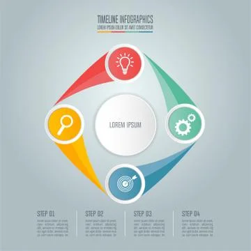 Business concept with 4 options, steps or processes. Stock Illustration