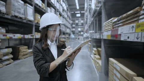 Business concept of 4k Resolution. Asian women intently inspecting items in t Stock Footage 160223053
