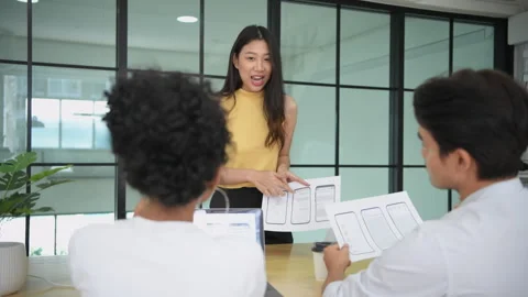 Business concept of 4k Resolution. Asian employees are working together in .. Stock Footage 272667962