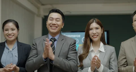 Business concept of 4k Resolution. Closeup of business people clapping and .. Stock Footage 314276146