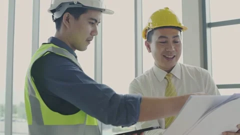 Business concept of 4k Resolution. Engineers are brainstorming at a meeting. Stock Footage 146616304