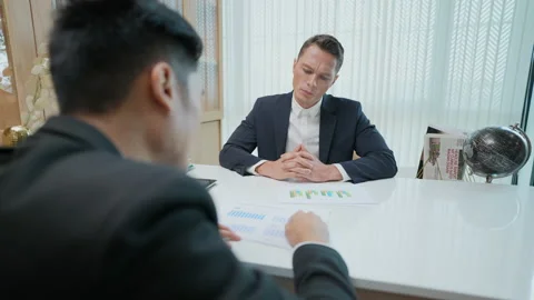 Business concept of 4k Resolution. The manager is having a meeting with a par Stock Footage 171292418