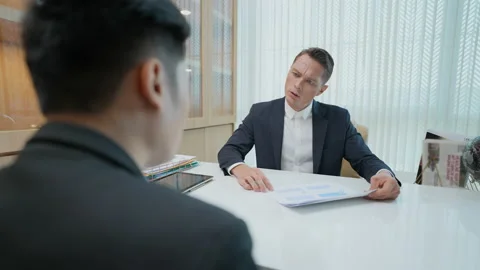 Business concept of 4k Resolution. The manager is having a meeting with a par Stock Footage 219883716
